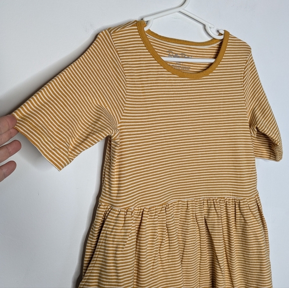 Ruffle Butts Yellow White Striped Short Sleeve Dress 7 - Picture 2 of 6